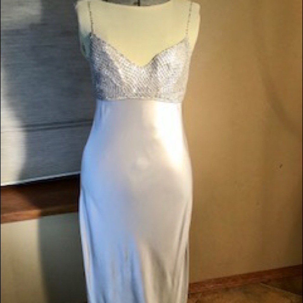 Fitted silhouette gown- silver